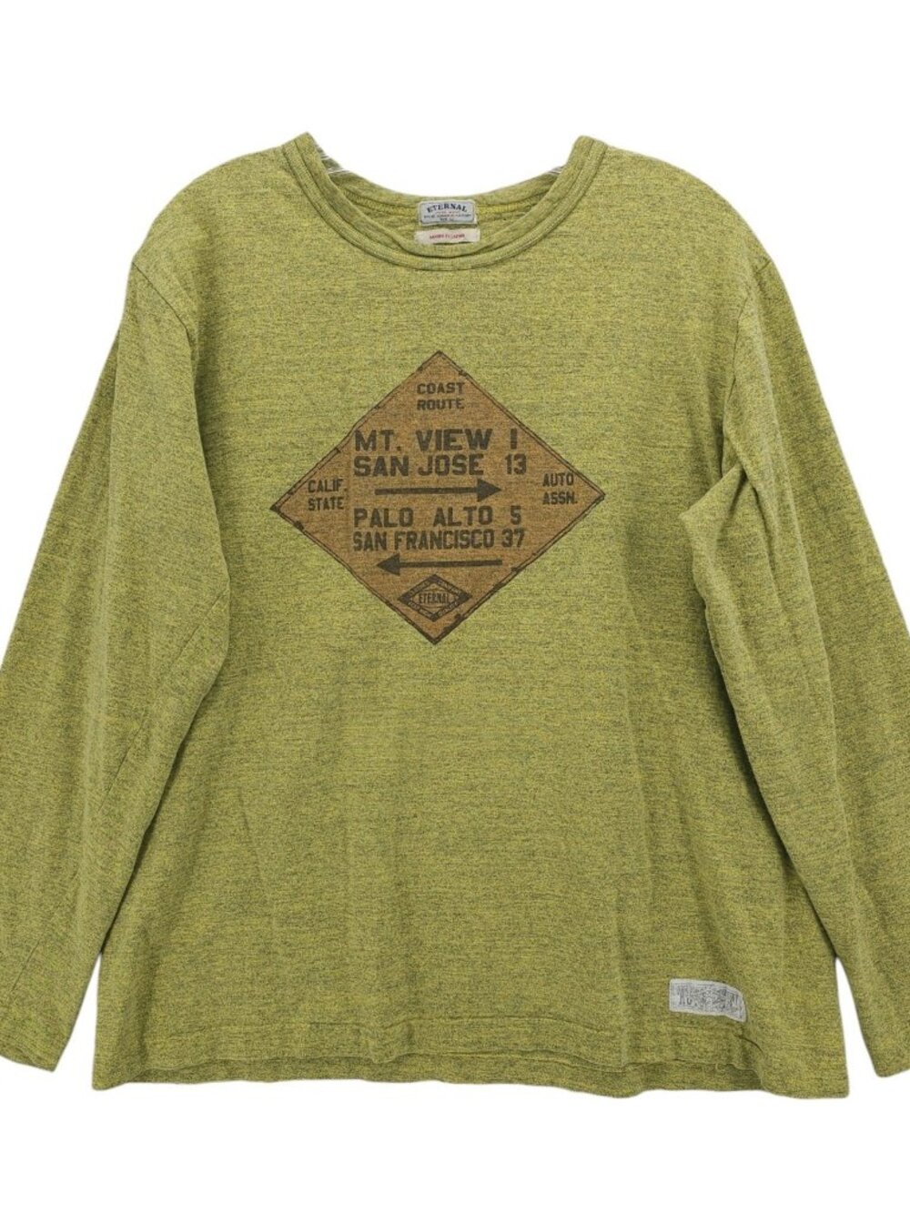 ETERNAL BITCHU KURASHIKI Long Sleeve Tee MADE IN JAPAN Size 42 - Small Hole!